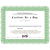 Ate a Bug Certificate