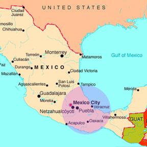 Map of mexico oaxaca