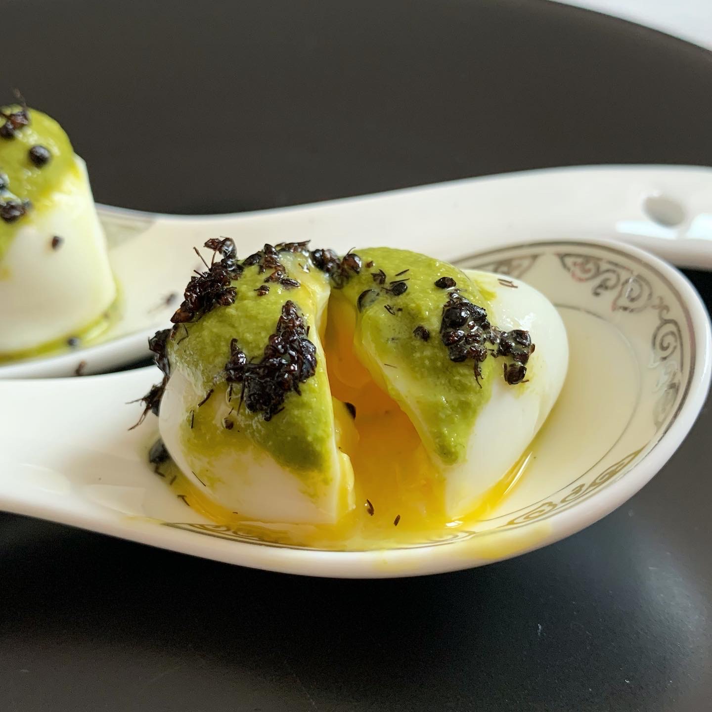 Black Ant, Quail Egg, Green Goddess